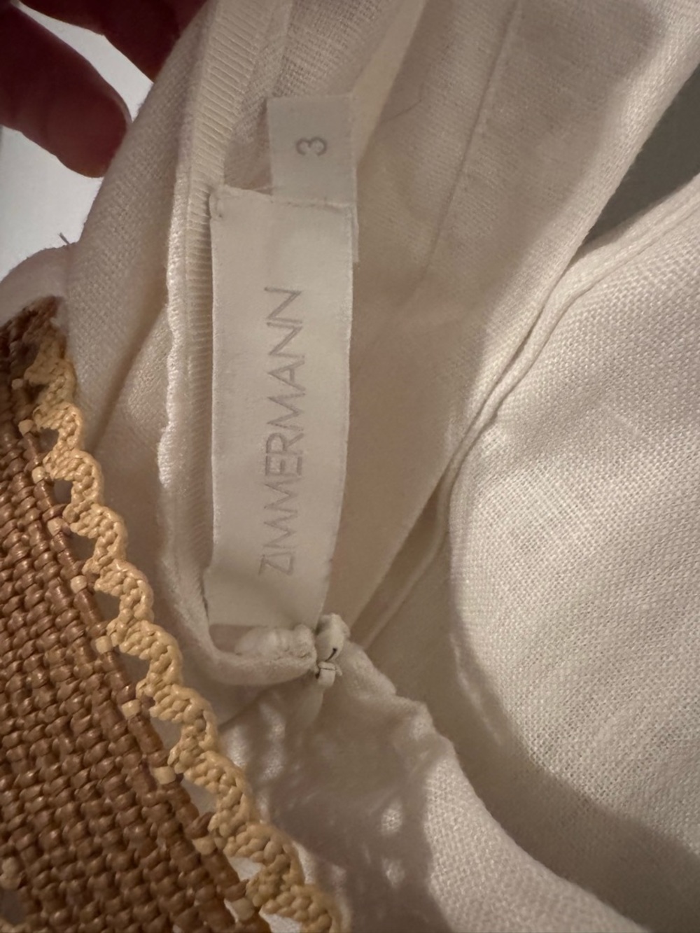 Zimmermann Cream Halter Romper with Woven Tan Belt Detail - Picture 6 of 6